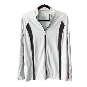 Soma Intimates Womens Mint Green Lace Trim Full Zip Activewear Jacket Large